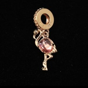 NEW Pandora Pink Murano Glass Flamingo Dangle Charm.